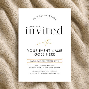Invitation Appel de calligraphie à effet doré Soirée de gala