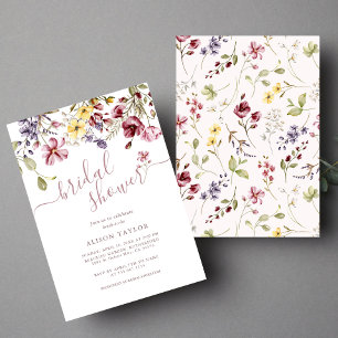 Invitation Appel de Fleur Sauvage Calligraphie Mauve Enterrem