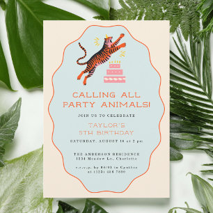 Invitation Appel de tous les animaux de fête Anniversaire de 