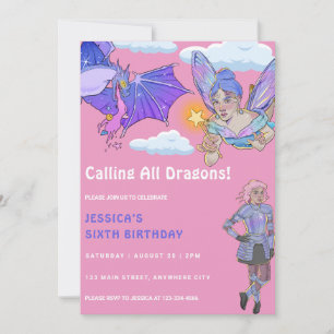 Invitation Appel de tous les dragons Anniversaire de enfant P