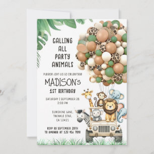 Invitation Appel personnalisé Le thème du ballon blanc vert