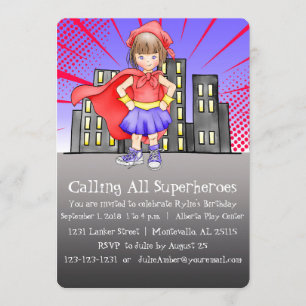 Invitation Appelant tous les super héros anniversaire
