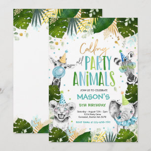 Invitation Appeler tous les animaux de fête Anniversaire Safa