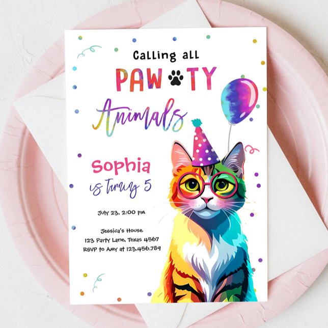 Invitation Appeler tous les animaux de paille Chat Kitten Fil (Créateur téléchargé)