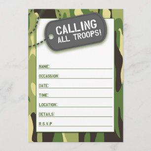 Invitation Appelez Toutes Les Troupes Remplissent Dans L'Invi