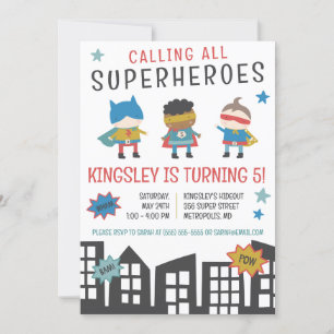 Invitation Appelle tous les super-héros ! Superhero fête d'an