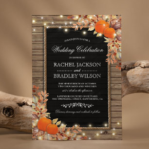 Invitation Appels Automne Rustique   Mariage Grange en Bois