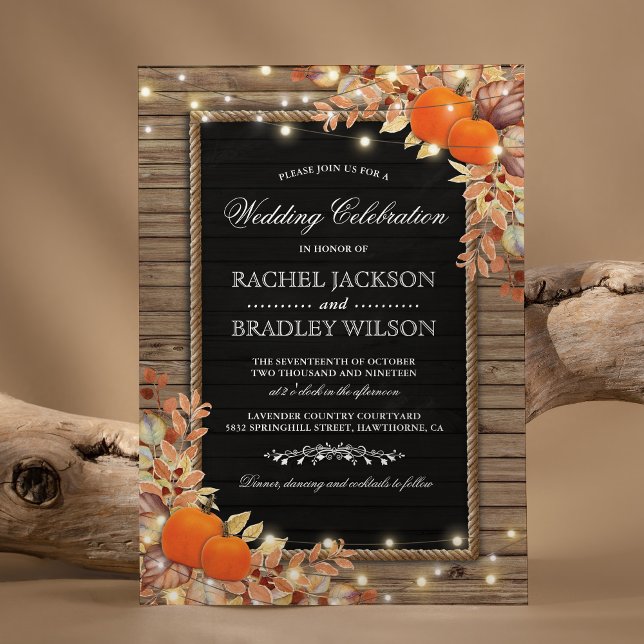Invitation Appels Automne Rustique | Mariage Grange en Bois (Créateur téléchargé)