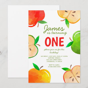 Invitation Apple 1er Anniversaire Bushel De Fun Anniversaire