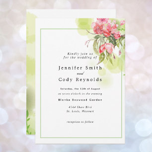 Invitation Apple Blossoms Aquarelle Rose Garden Wedding