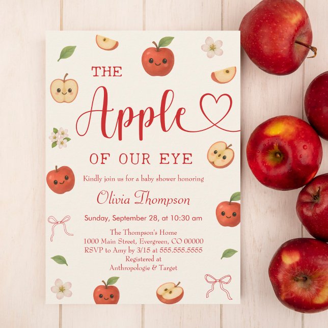 Invitation Apple de mon oeil Baby shower neutre de genre (Créateur téléchargé)