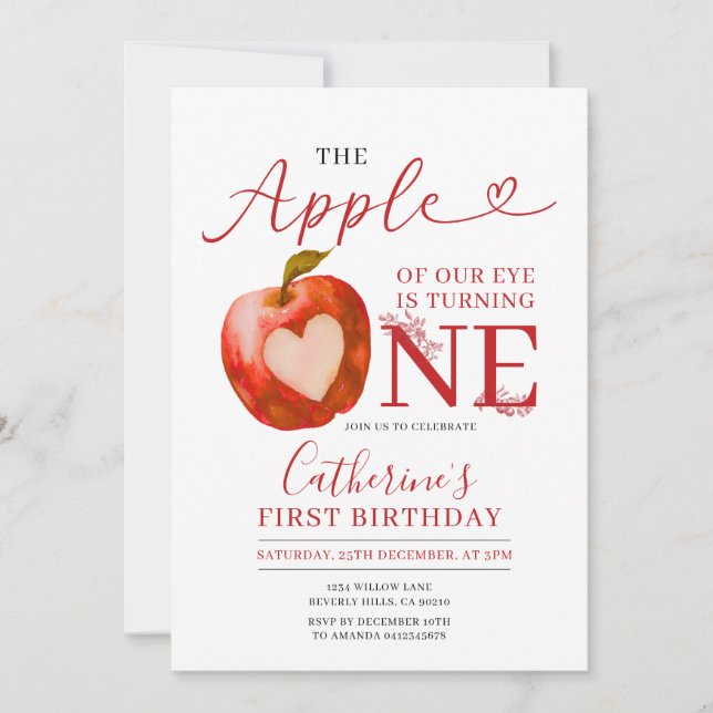 Invitation Apple of Our Eye tourne un Anniversaire En vichy (Devant)
