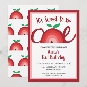 Invitation Apple Rainbow, Sweet to be One, 1er anniversaire