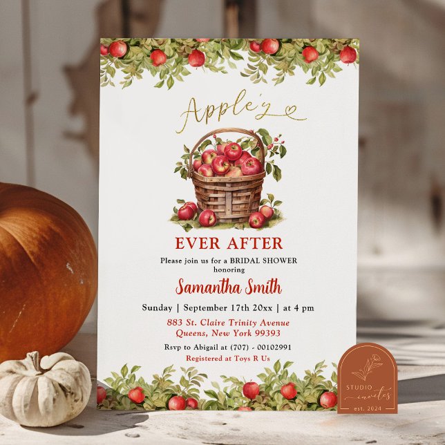 Invitation Apple-y Jamais après la Fête des mariées Red Plaid (Créateur téléchargé)
