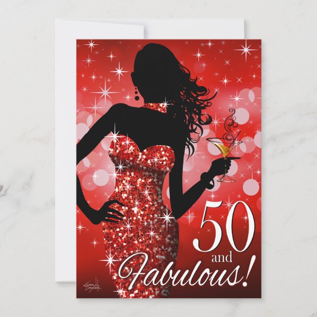 Invitation Apportez le rouge de l'anniversaire | d'étincelle (Devant)