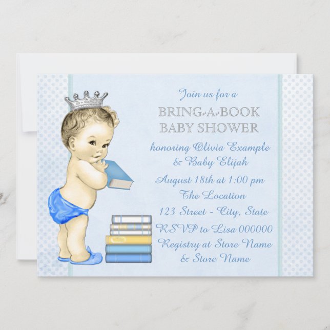 Invitation Apportez Un Baby shower De Livre (Devant)