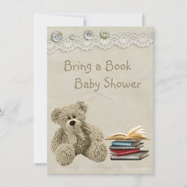 Invitation Apportez un Baby shower d'impression de dentelle V (Devant)