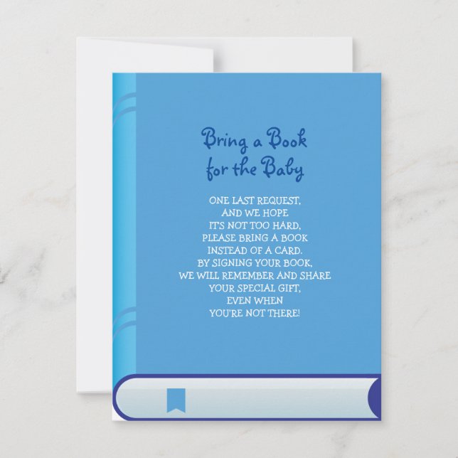 Invitation APPORTEZ UN LIVRE Bébé Bleu Clair Couverture Douch (Devant)