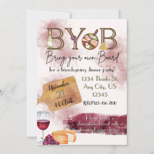 Invitation Apportez votre propre conseil Charcuterie Party In