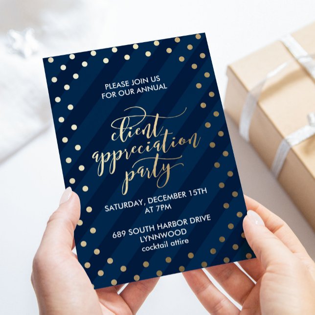 Invitation Appréciation du client Foil Marine Fête (Créateur téléchargé)