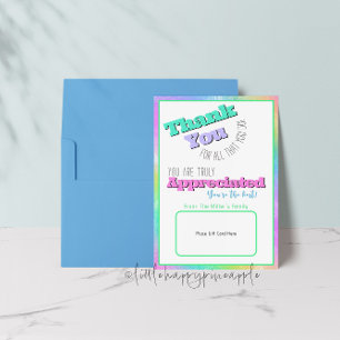 Invitation Appréciation Merci Titulaire de carte-cadeau