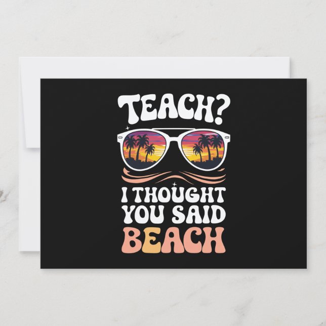 Invitation Apprenez-Moi Que Vous Avez Dit Professeur De Plage (Devant)
