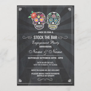 Invitation Approvisionnez le bar crânes de sucre Halloween in