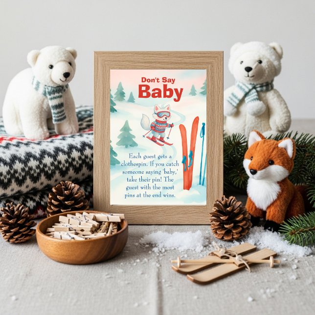 Invitation Après Bébé Ski Baby Don't Say Baby Game Sign  (Après Bébé Ski Baby Don't Say Baby Game Sign)
