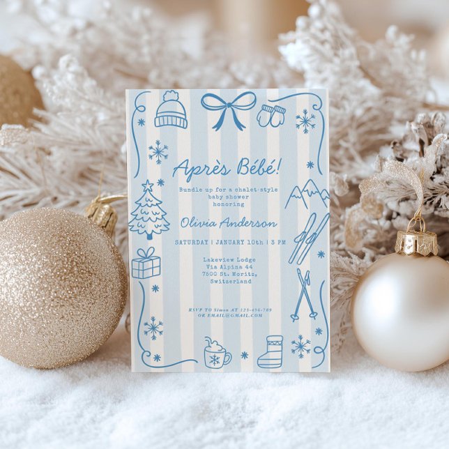 Invitation Après Bébé Winter Boy Registry QR Code Baby Shower (Créateur téléchargé)