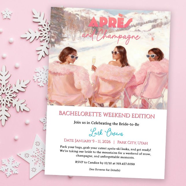 Invitation Après & Champagne Bachelorette Weekend Getaway (Créateur téléchargé)