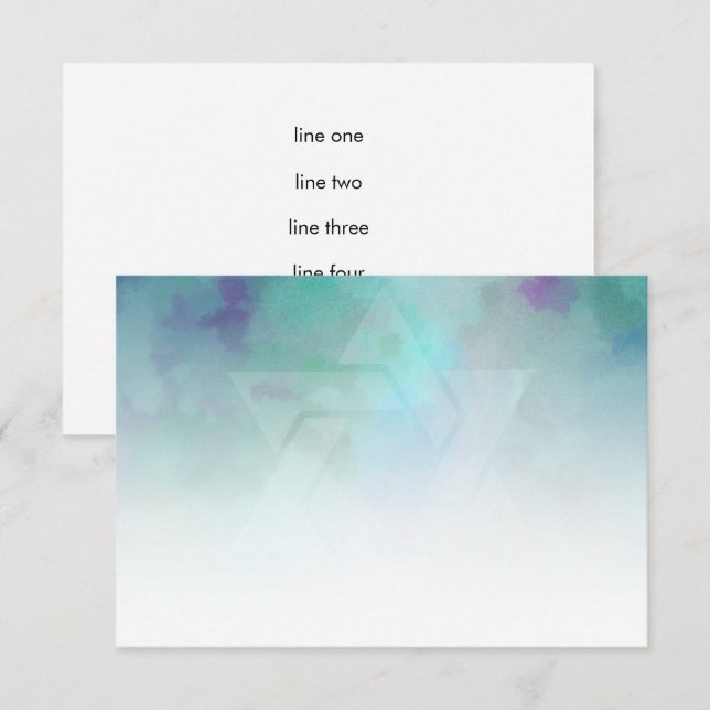 Invitation Après Cool de fête Couleurs Aqua bleu violet blanc (Devant / Derrière)