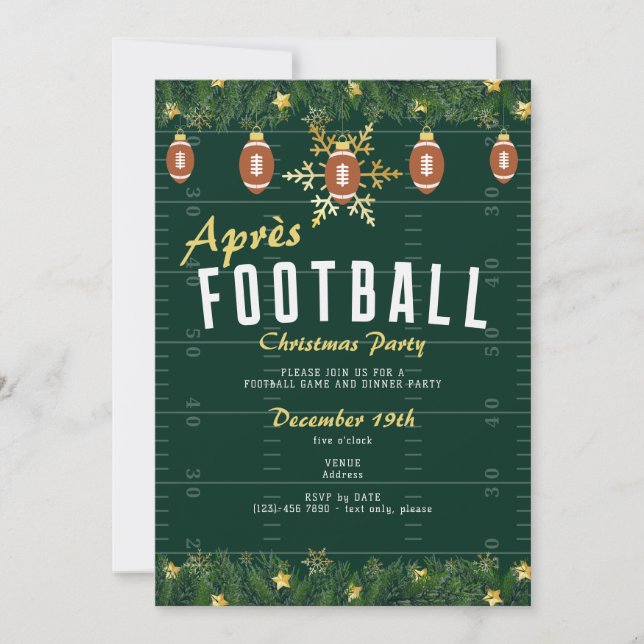 Invitation Après Football Christmas Dinner Sports Party (Devant)