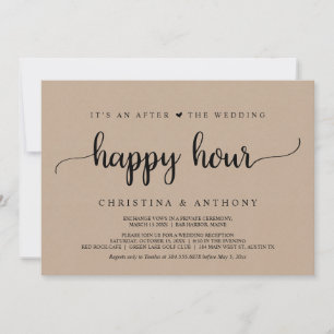 Invitation Après La Bonne Heure Du Mariage, Parti Elopement