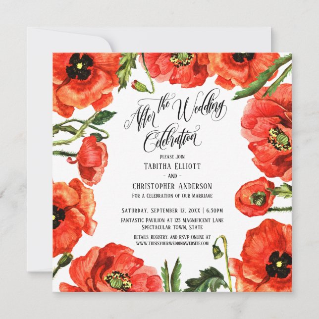 Invitation Après la célébration de mariage Couronne de coquel (Devant)