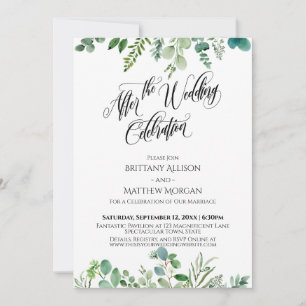 Invitation Après la célébration de mariage la verdure d'eucal