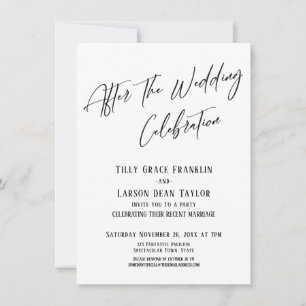 Invitation Après la Célébration de Mariage Simple Élégant
