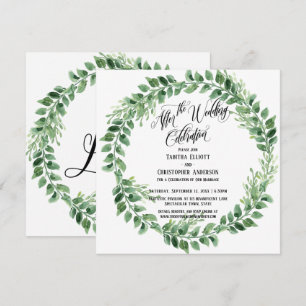 Invitation Après la fête du Mariage Réception verte uniquemen