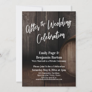 Invitation Après la fête Mariage Barrel rustique en bois