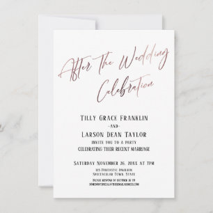 Invitation Après la fête Mariage Smooth Gold Elegant
