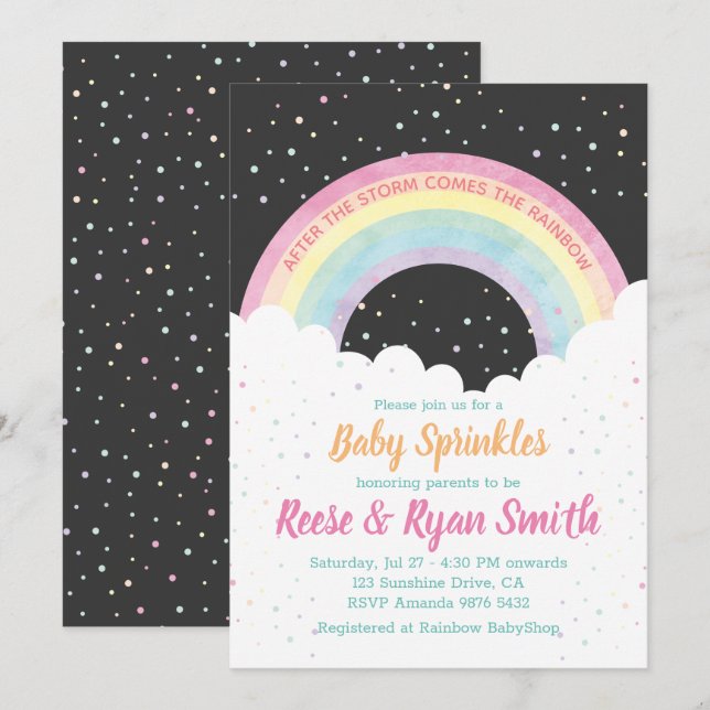 Invitation Après la tempête, l'arc-en-ciel| Bébés sauterelles (Devant / Derrière)