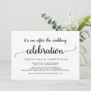 Invitation Après le Brunch mariage, Elopement Rustique Modern
