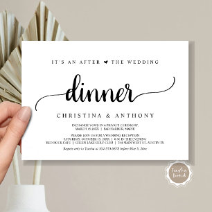 Invitation Après le dîner de mariage, évasion rustique