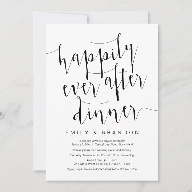 Invitation Après le dîner, évasion amoureuse (Devant)