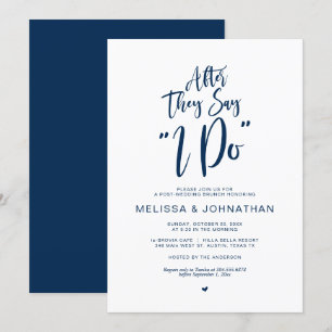 Invitation Après le mariage, après qu'ils disent oui, Bleu Nu