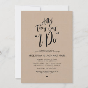 Invitation Après le mariage, après qu'ils disent oui, Rustic 