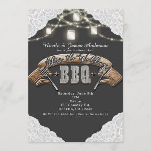 Invitation APRÈS LE MARIAGE BBQ JE FAIS Mason Jar Lights & La