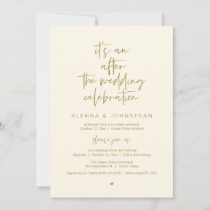 Invitation Après le Mariage Moderne Minimaliste Fête Décontra