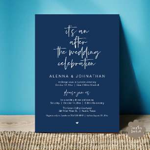 Invitation Après le Mariage Moderne Minimaliste Fête Décontra