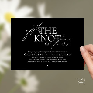 Invitation Après le nœud noué, brunch d'après-mariage en fuit