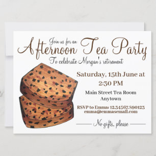 Invitation Après-midi Tea Party Douche Welsh Bara Brith Pain